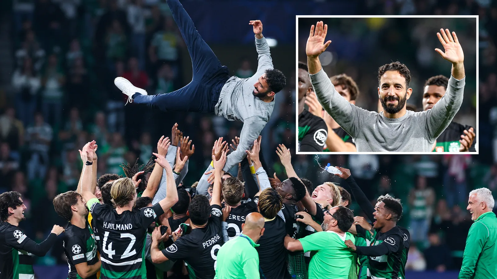 Regardez Ruben Amorim faire ses adieux avec une haie d’honneur alors que le patron du Sporting Lisbonne évite de peu un accident désagréable.
