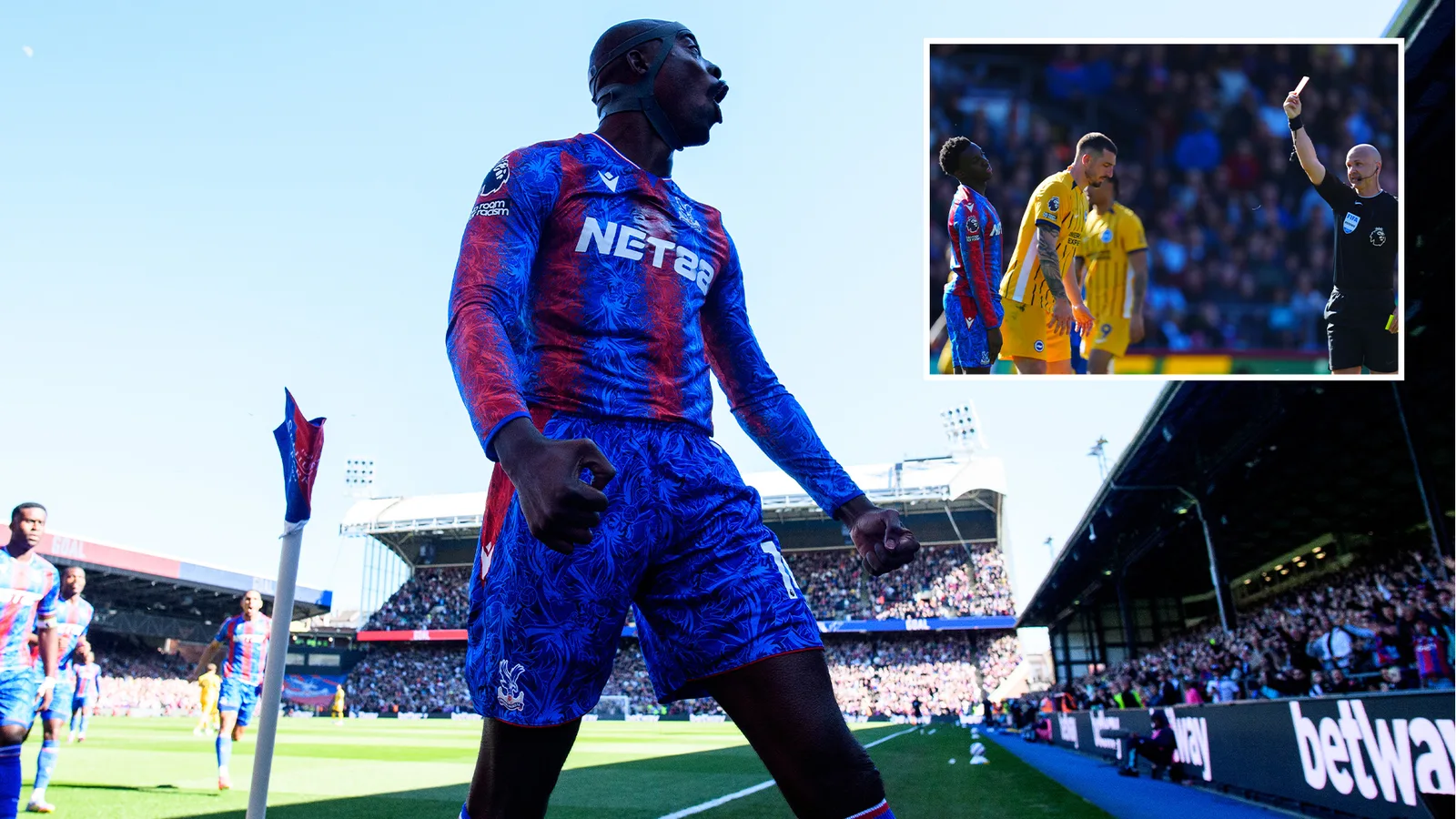 Crystal Palace 2 Brighton 1: Eagles s’approche pour la victoire dans les dix dernières minutes chaotiques avec trois envoyés et une blessure à l’horreur