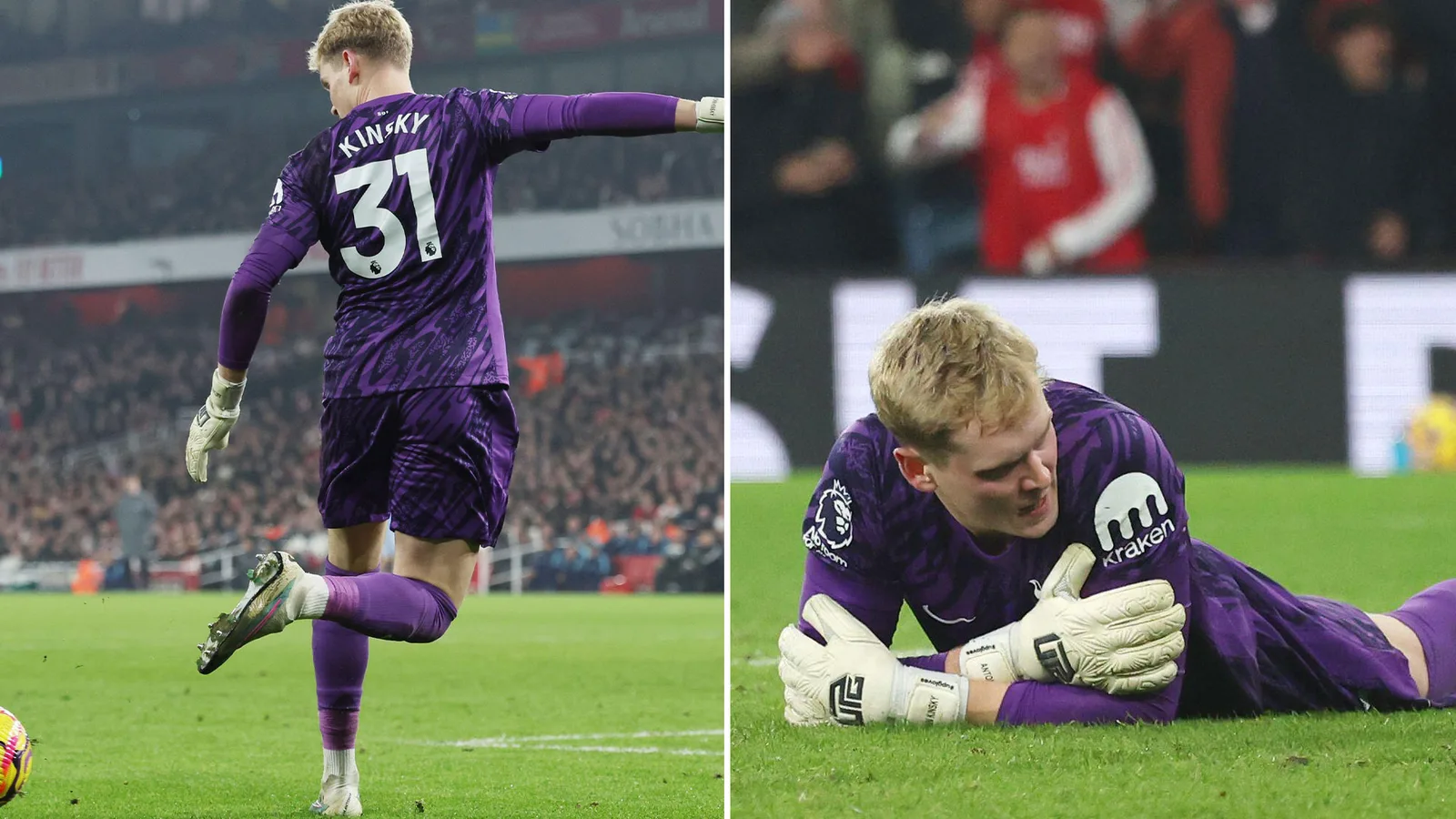 Antonin Kinsky ramené sur terre par Arsenal lors du derby du nord de Londres quelques jours après avoir établi le record de Tottenham en 101 ans
