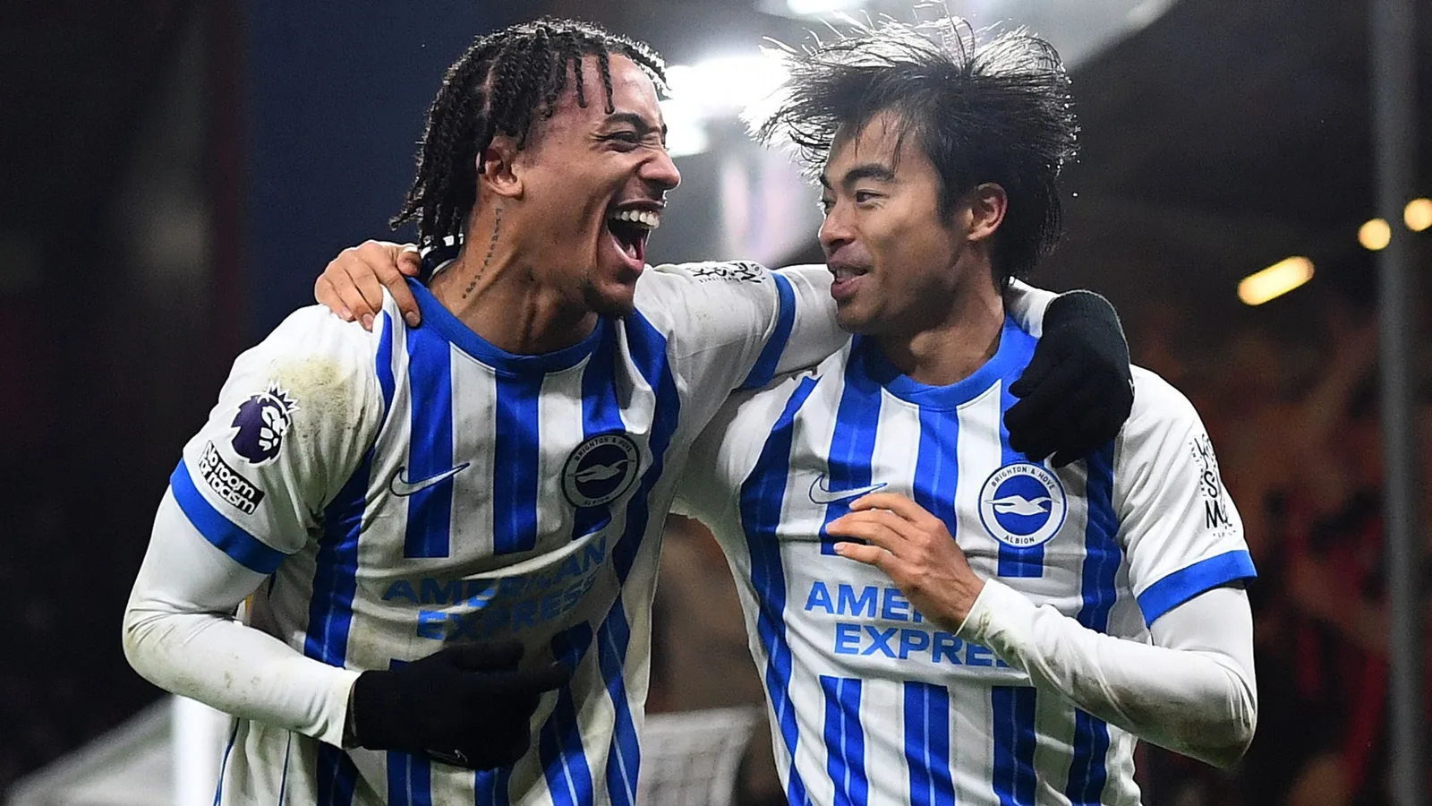 Bournemouth 1 Brighton 2: les buts de Joao Pedro et Kaoru Mitoma maintiennent les Seagulls dans le top quatre malgré le carton rouge de Baleba