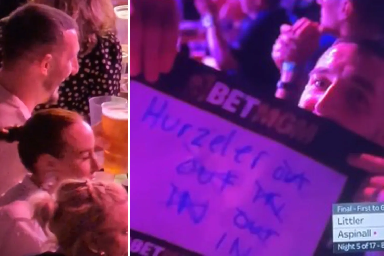 La star de l’Angleterre a repéré les fléchettes de Luke Littler Shirt tenant un message bizarre à son manager de Premier League