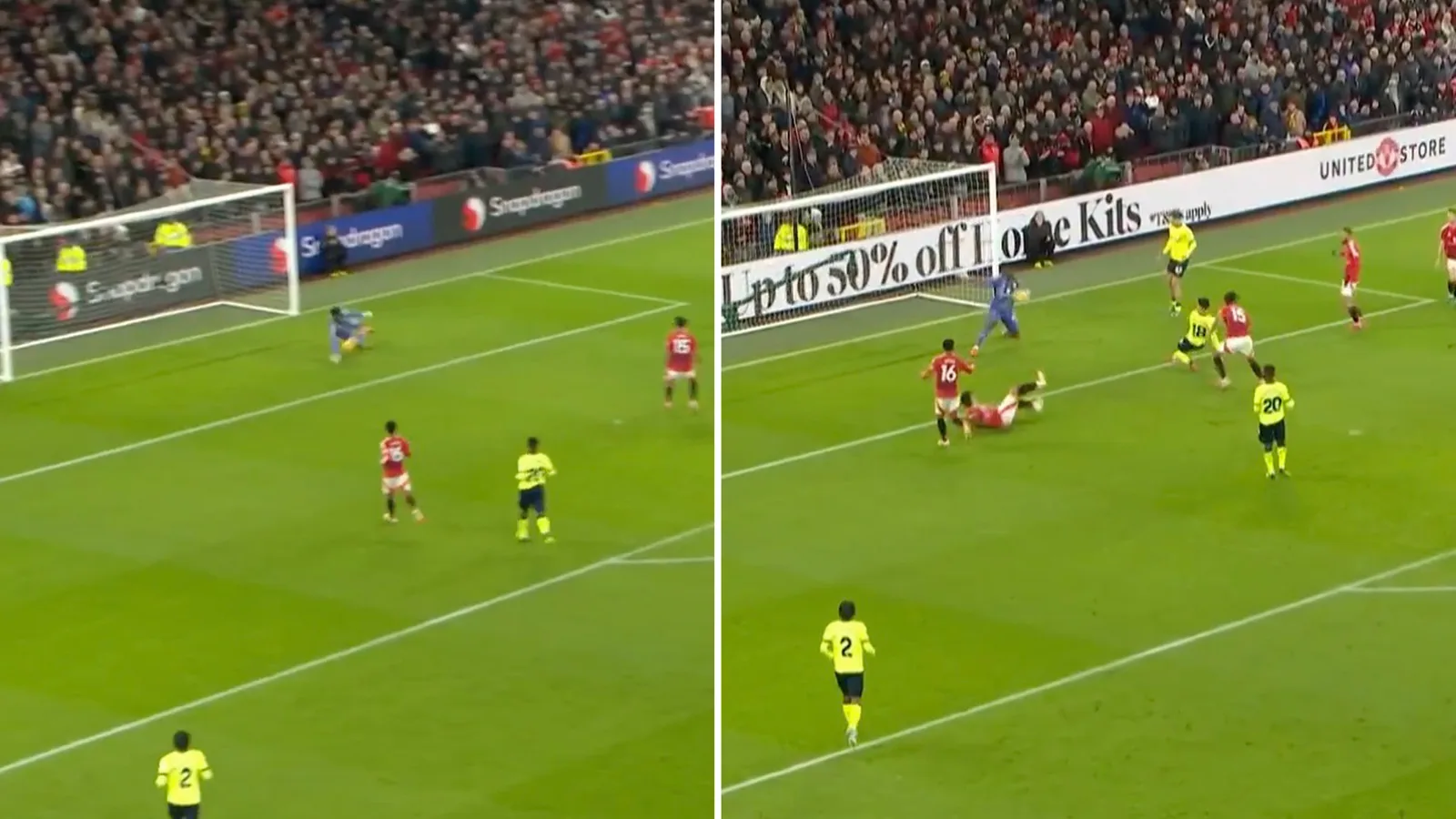 Le commentateur de TNT Sports est resté impressionné alors que le gardien de Man Utd, Andre Onana, réalise un double arrêt « comme Peter Schmeichel »
