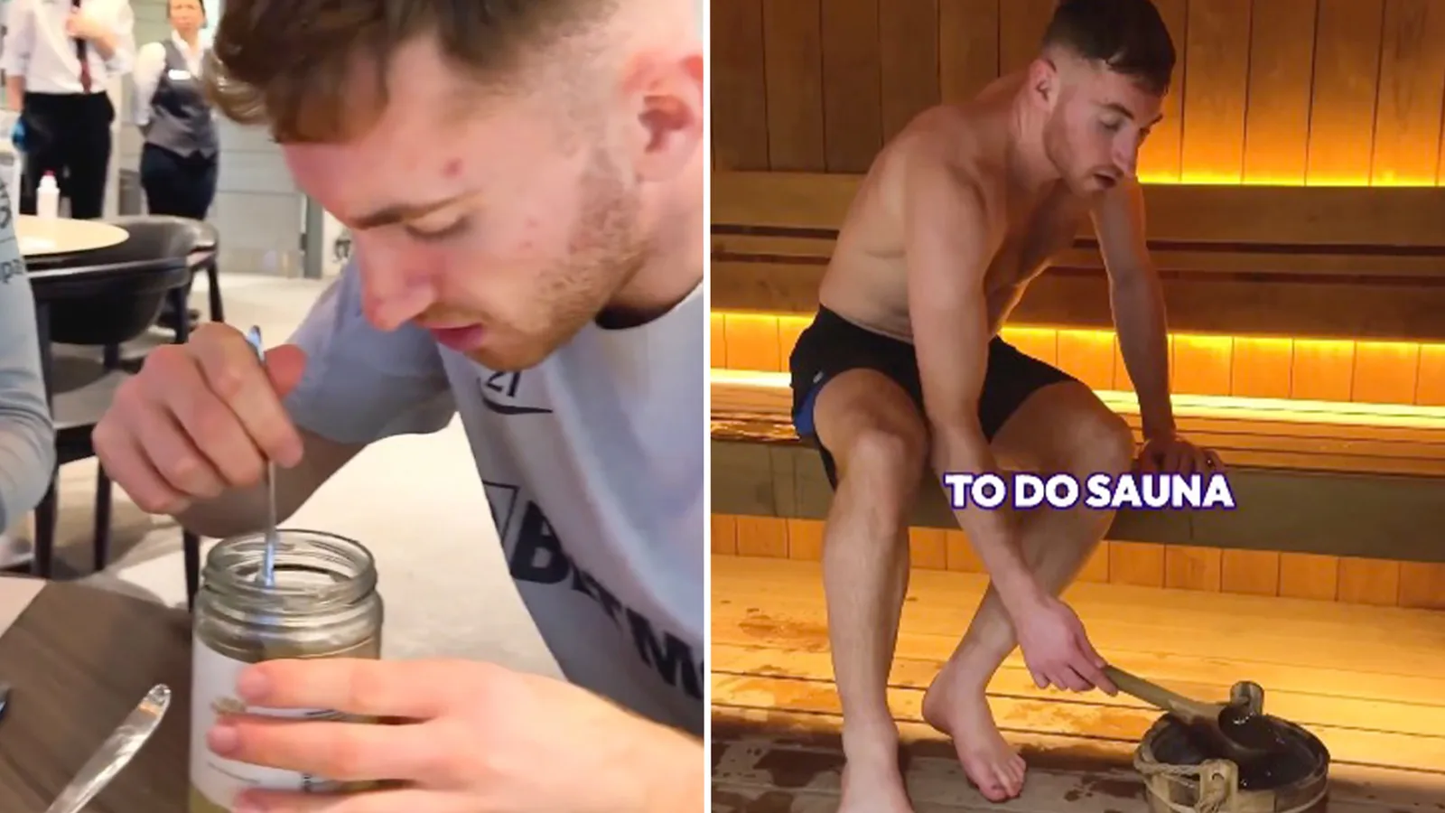 Dejan Kulusevski mange SEA MOSS et traîne dans un sauna alors que la journée de la vie de la star de Tottenham est révélée en vidéo