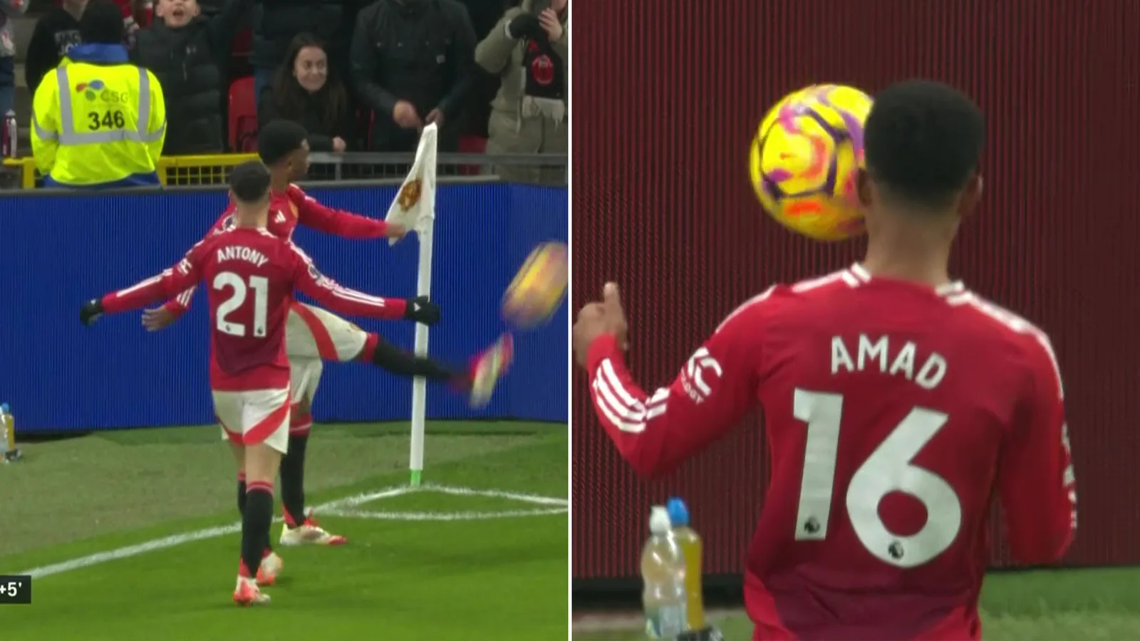 Amad, le héros du triplé de Man Utd, OUBLIE de prendre le ballon du match avant d’être renfloué par la foule d’Old Trafford