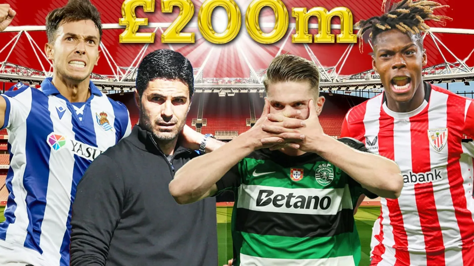 Arsenal travaillant sur un superbe transfert de triple de 200 millions de livres sterling avec Viktor Gyokerres, Nico Williams et Martin Zubimenddi a apporté
