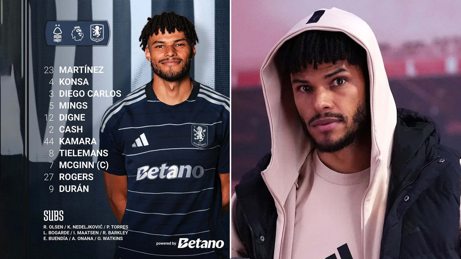 Tyrone Mings contraint de se retirer de l’alignement d’Aston Villa pour affronter Nottingham Forest à la dernière minute en raison d’une blessure