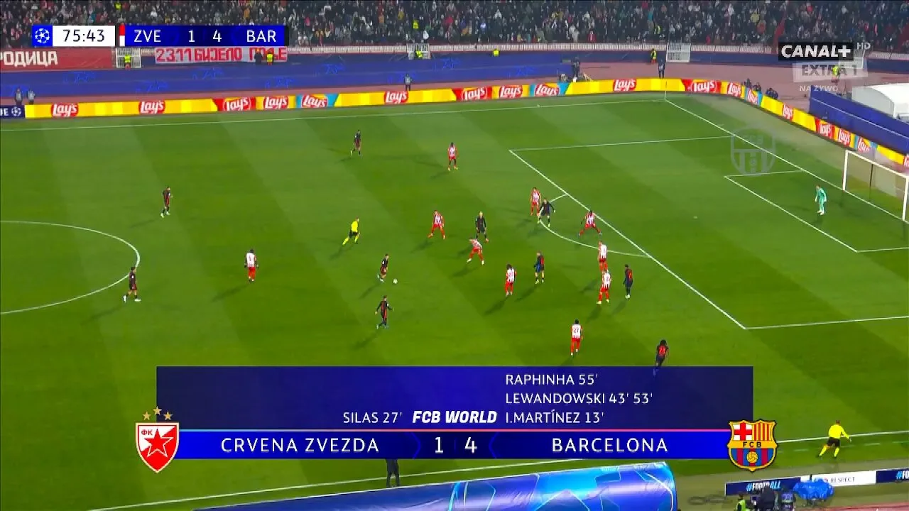 REGARDER: Fermin Lopez entre en action alors que Barcelone marque le cinquième but devant l’Étoile Crvena Zvedza