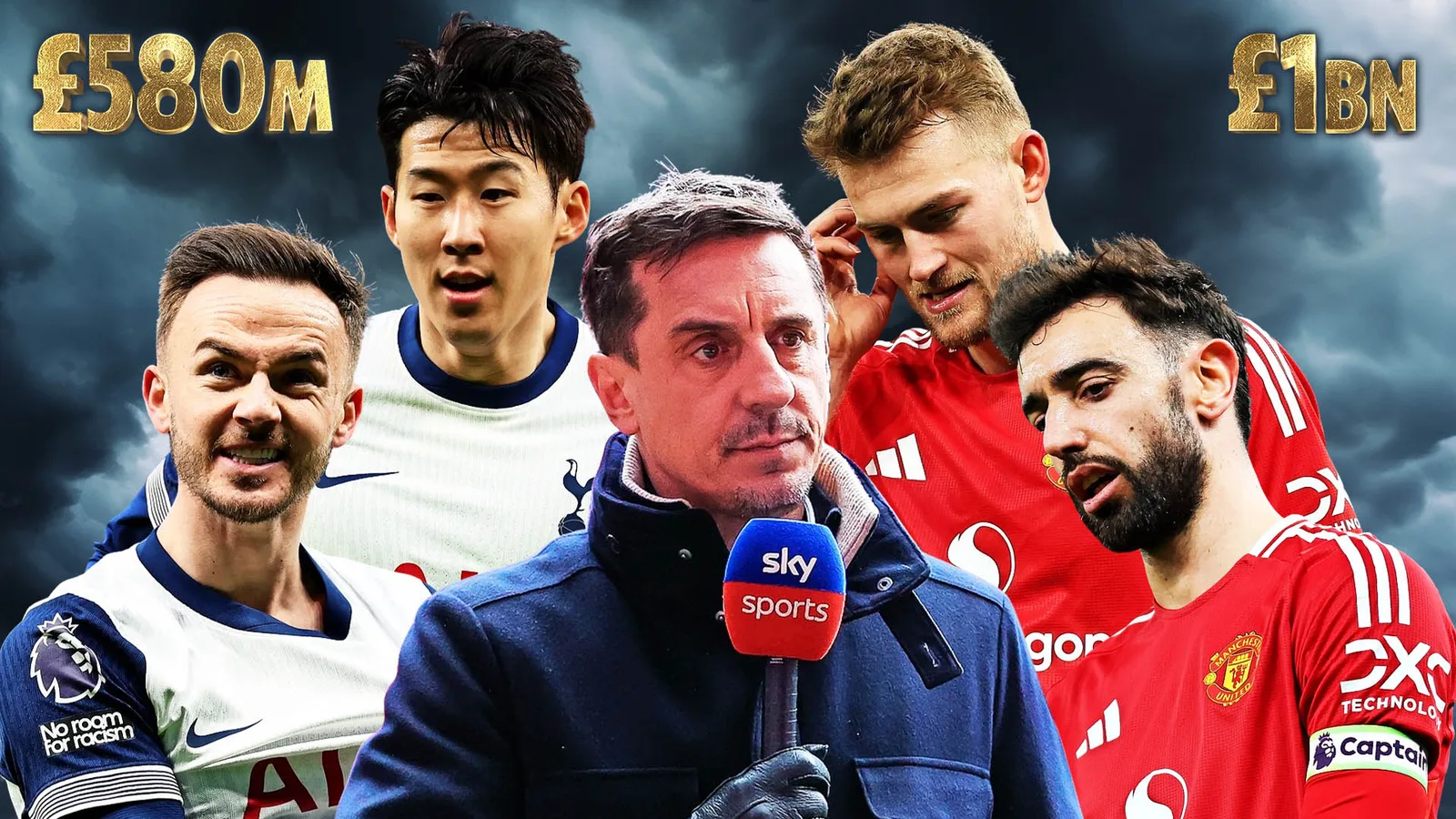 L’équipe de l’homme UTD est pire que Tottenham malgré 420 millions de livres de plus en dépenses de transfert au cours de la dernière décennie, dit Gary Neville