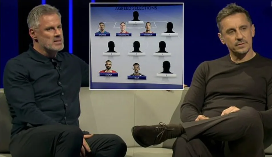 Gary Neville et Jamie Carragher révèlent leur XI de la saison en direct sur Sky Sports mais ne peut être d’accord que sur cinq joueurs