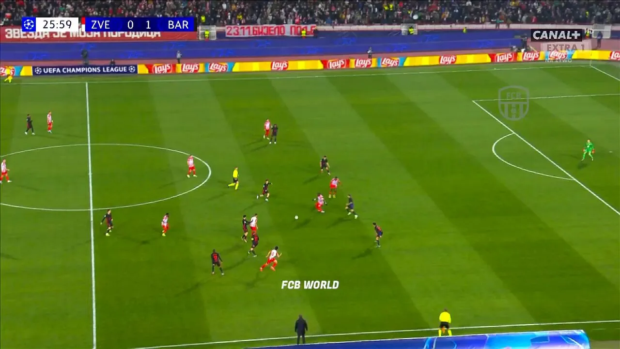 REGARDER: L’Etoile Rouge riposte contre Barcelone lors du choc de la Ligue des champions