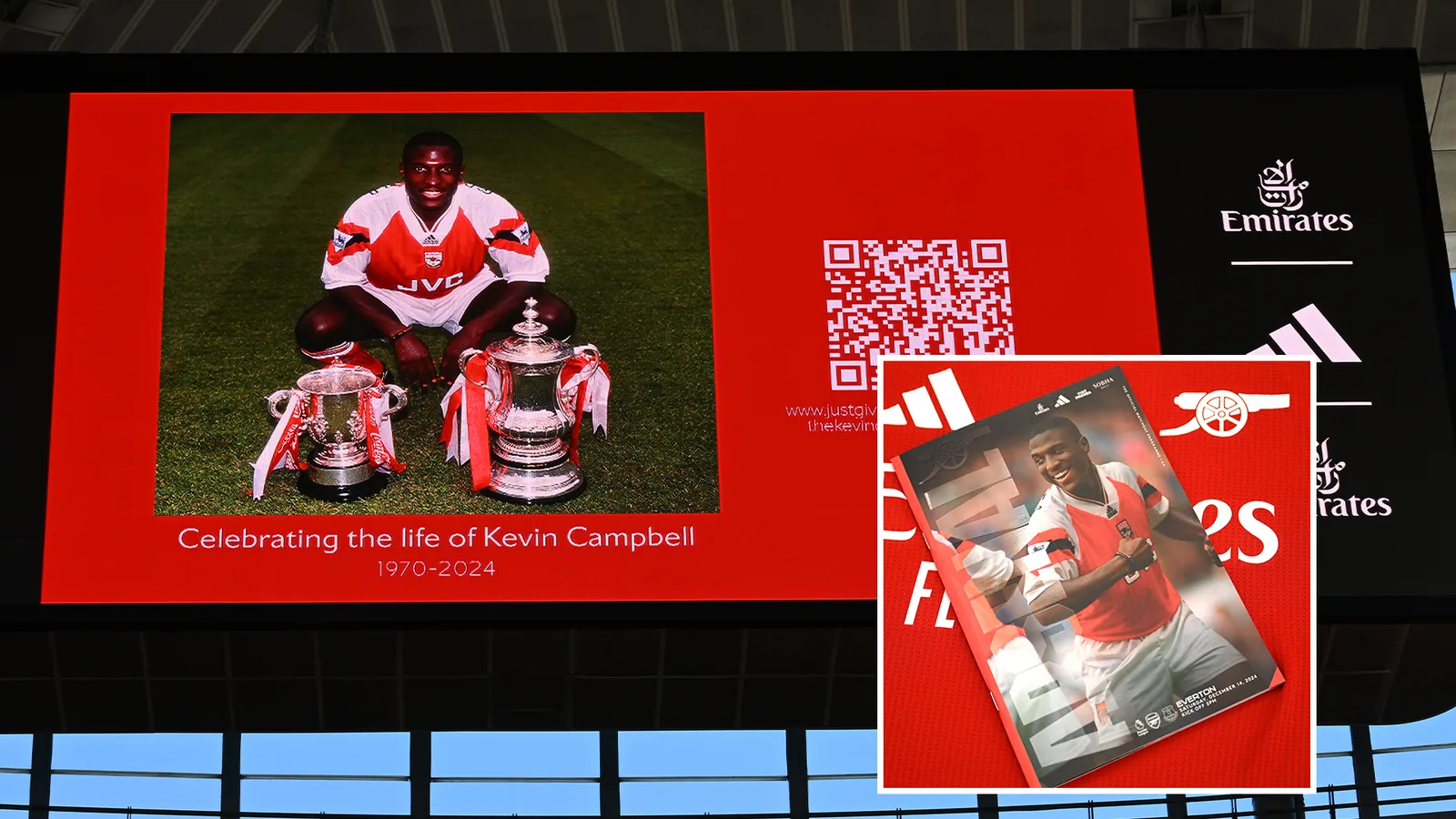 Arsenal et Everton rendent un hommage émouvant à Kevin Campbell lors de leur premier match depuis sa mort à l’âge de 54 ans