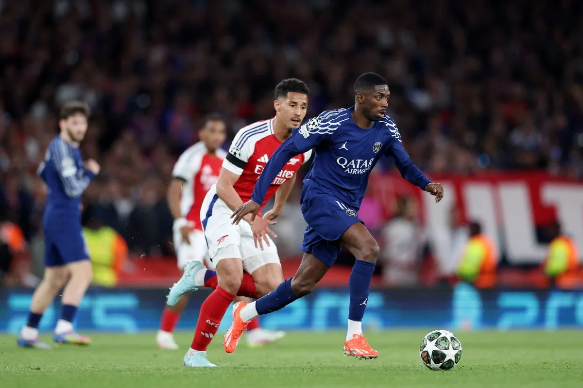 Ousmane Dembélé du PSG un doute pour la jambe de retour contre Arsenal