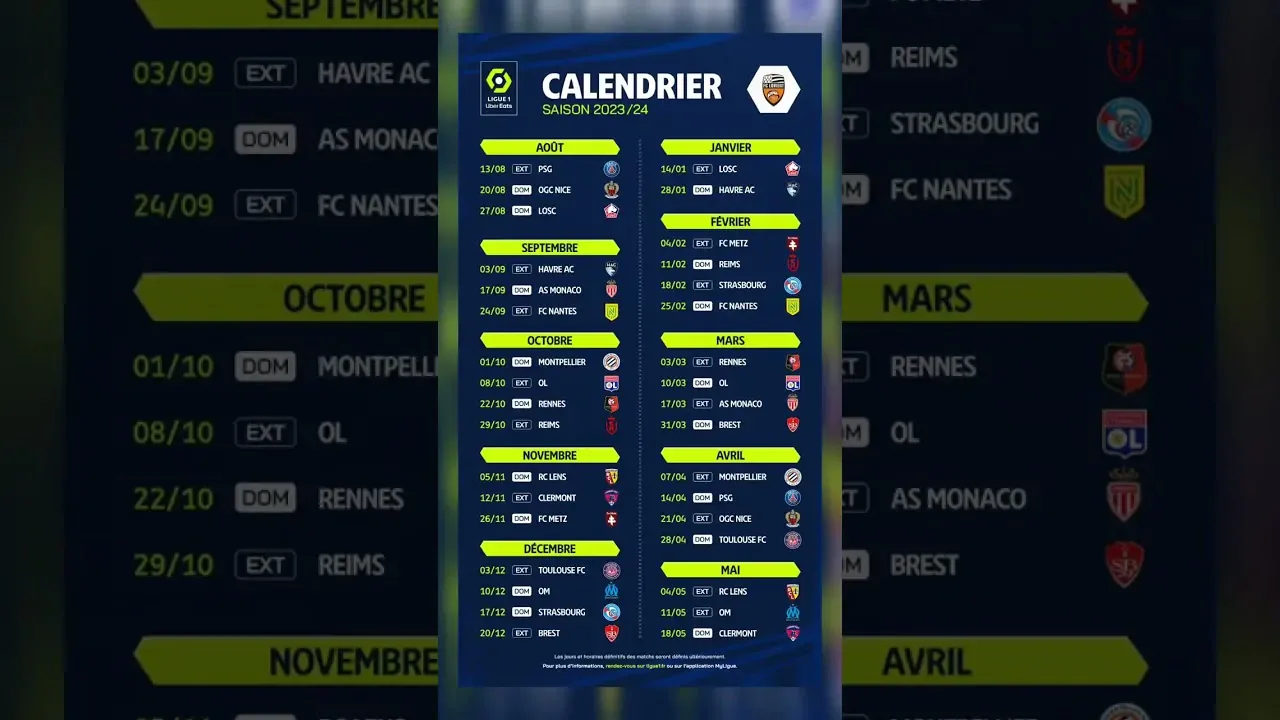OM : Le calendrier de la saison 2025-2026 de Ligue 1 enfin dévoilé !