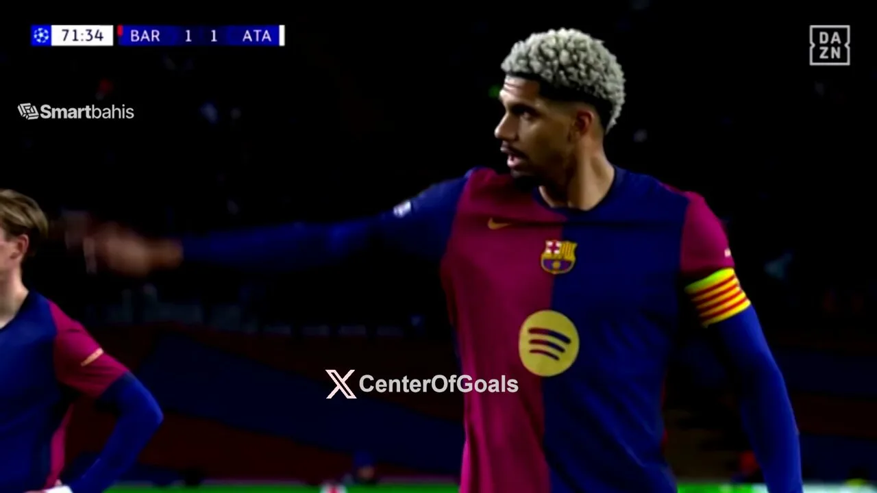 REGARDER: Ronald Araujo marque pour rétablir la tête de Barcelone contre Atalanta