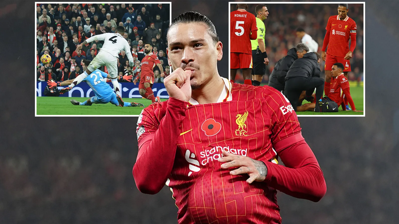 Liverpool 2 Aston Villa 0 : les Reds continuent dans un énorme affrontement mais la victoire est gâchée par le coup inquiétant d’Alexander-Arnold