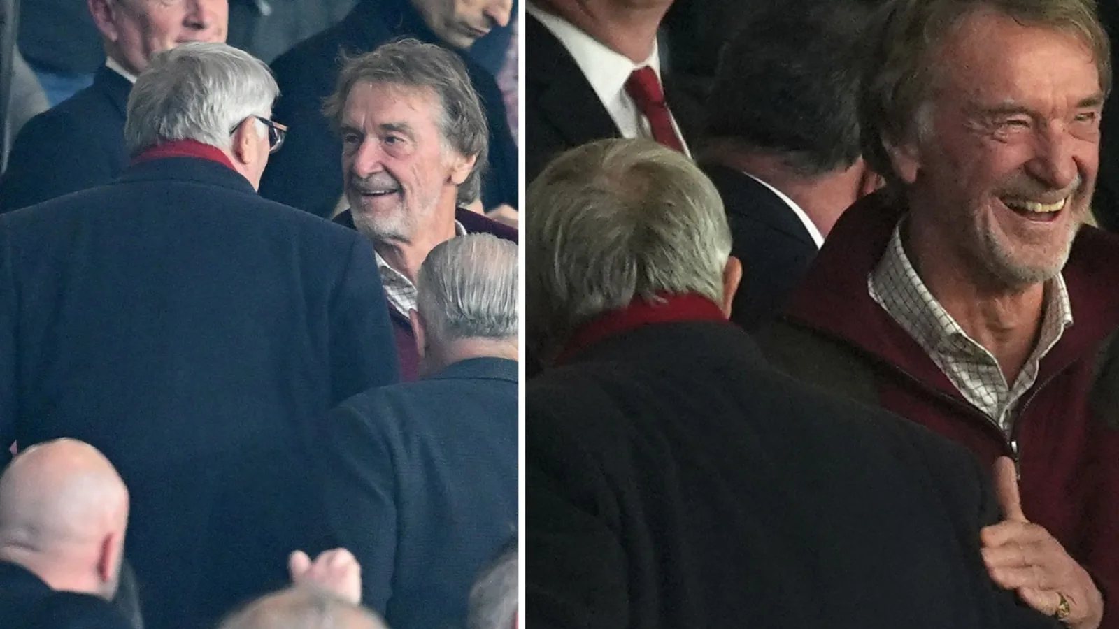 Sir Alex Ferguson laisse Sir Jim Ratcliffe dans les gradins d’Old Trafford pour son premier match de Premier League depuis la sortie du Ten Hag.