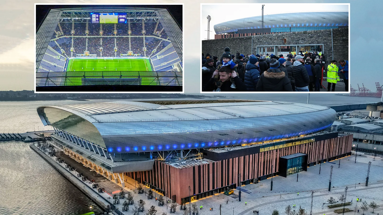 Le nouveau stade de Premier League ouvre des portes pour la première fois alors que les images étonnantes montrent que le lieu s’est éclairé la nuit alors que les fans affluent