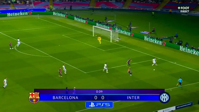Inter mène en 30 secondes contre Barcelone